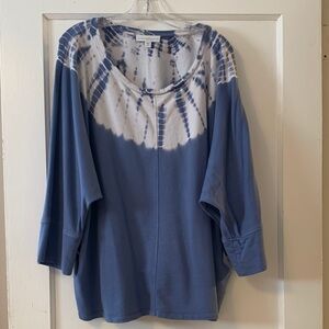 Purejill Blue and White 3/4 sleeves NWOT